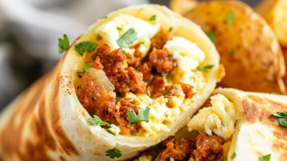 Chorizo Breakfast Burritos Recipe