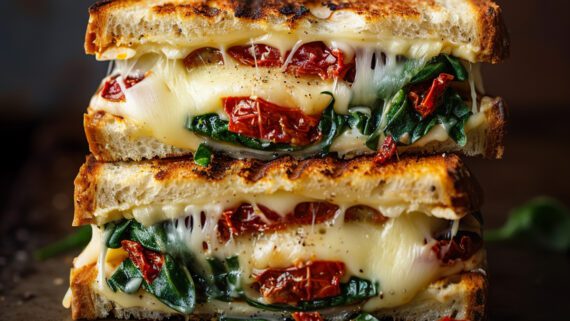 Mediterranean Spinach Grilled Cheese Recipe