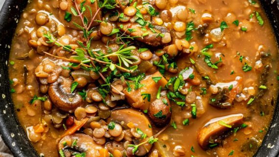 Vegan Lentil Mushroom Stew Recipe