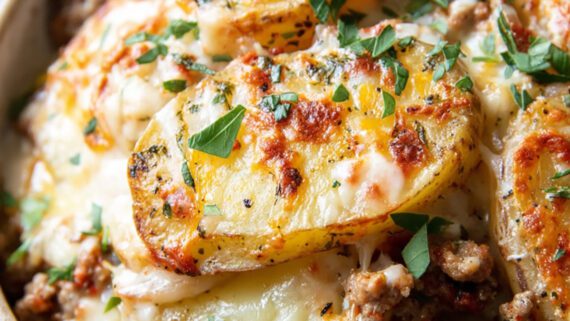 Cheesy Hamburger Potato Casserole Recipe